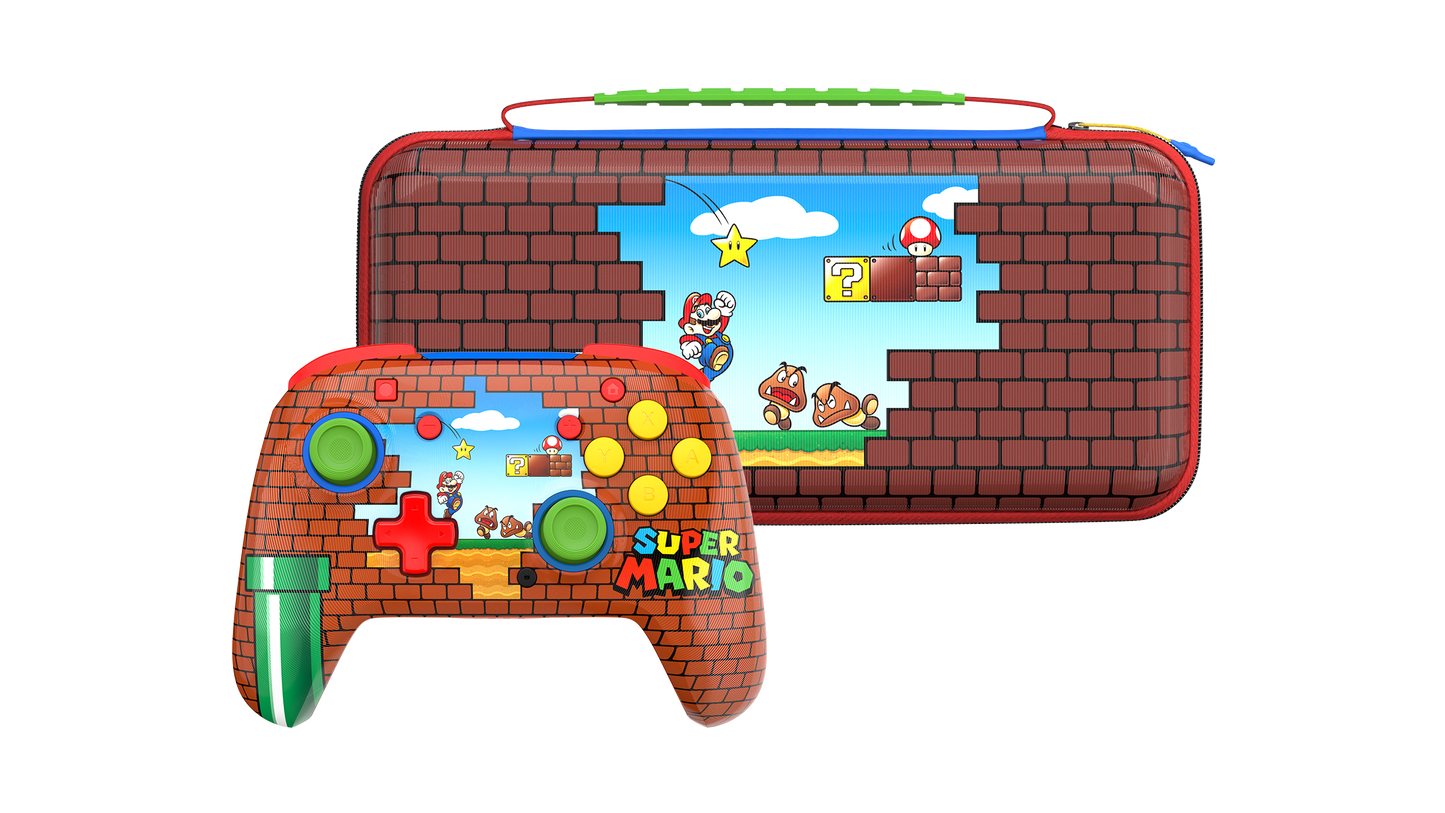 Rematch™ Wireless Controller + PlayTrek™ Travel Case for Nintendo Switch 2™ - Mario Bricks Bundle