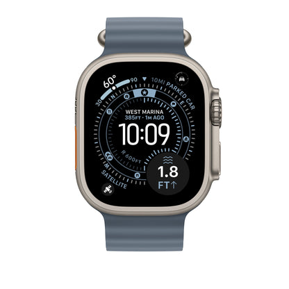 49mm Anchor Blue Ocean Band - Natural Titanium Finish