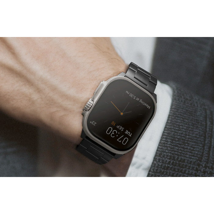 Uniq Osta Magnetic Steel Adjustable Band for Apple Watch 49-44mm - Titanium Silver