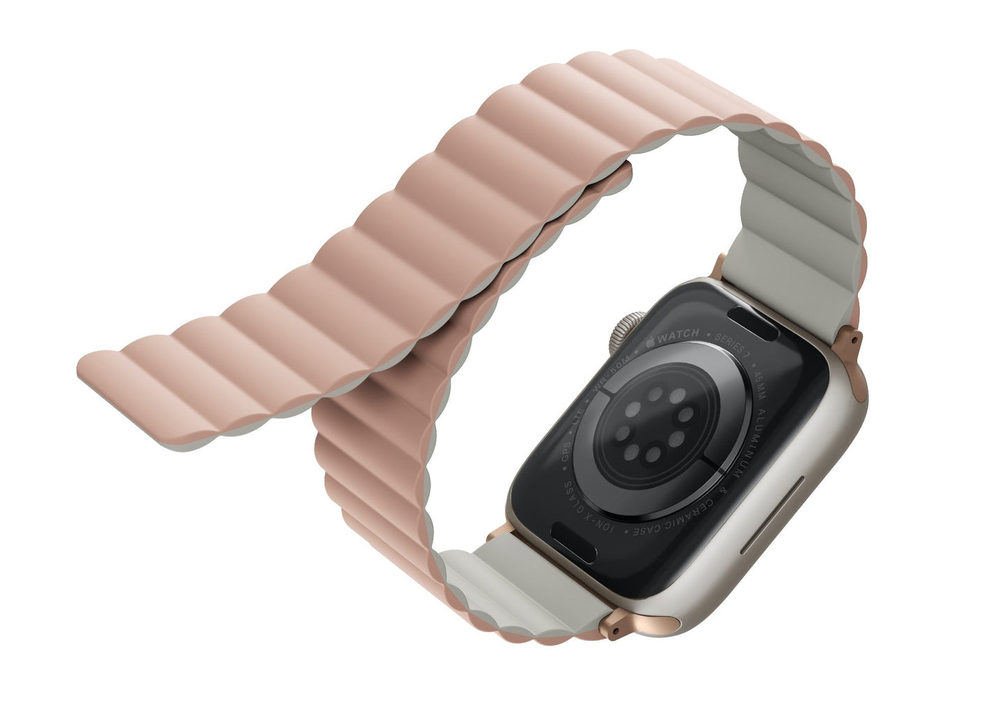 Uniq Revix Magnetic Silicone Band for Apple Watch 41/40/38mm - Pink/Beige