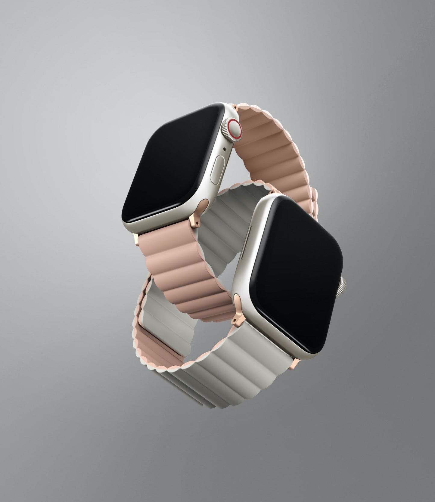 Uniq Revix Magnetic Silicone Band for Apple Watch 41/40/38mm - Pink/Beige