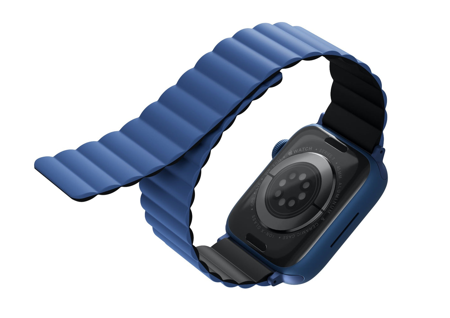 Uniq Revix Magnetic Silicone Band for Apple Watch 45/44/42mm - Blue/Black