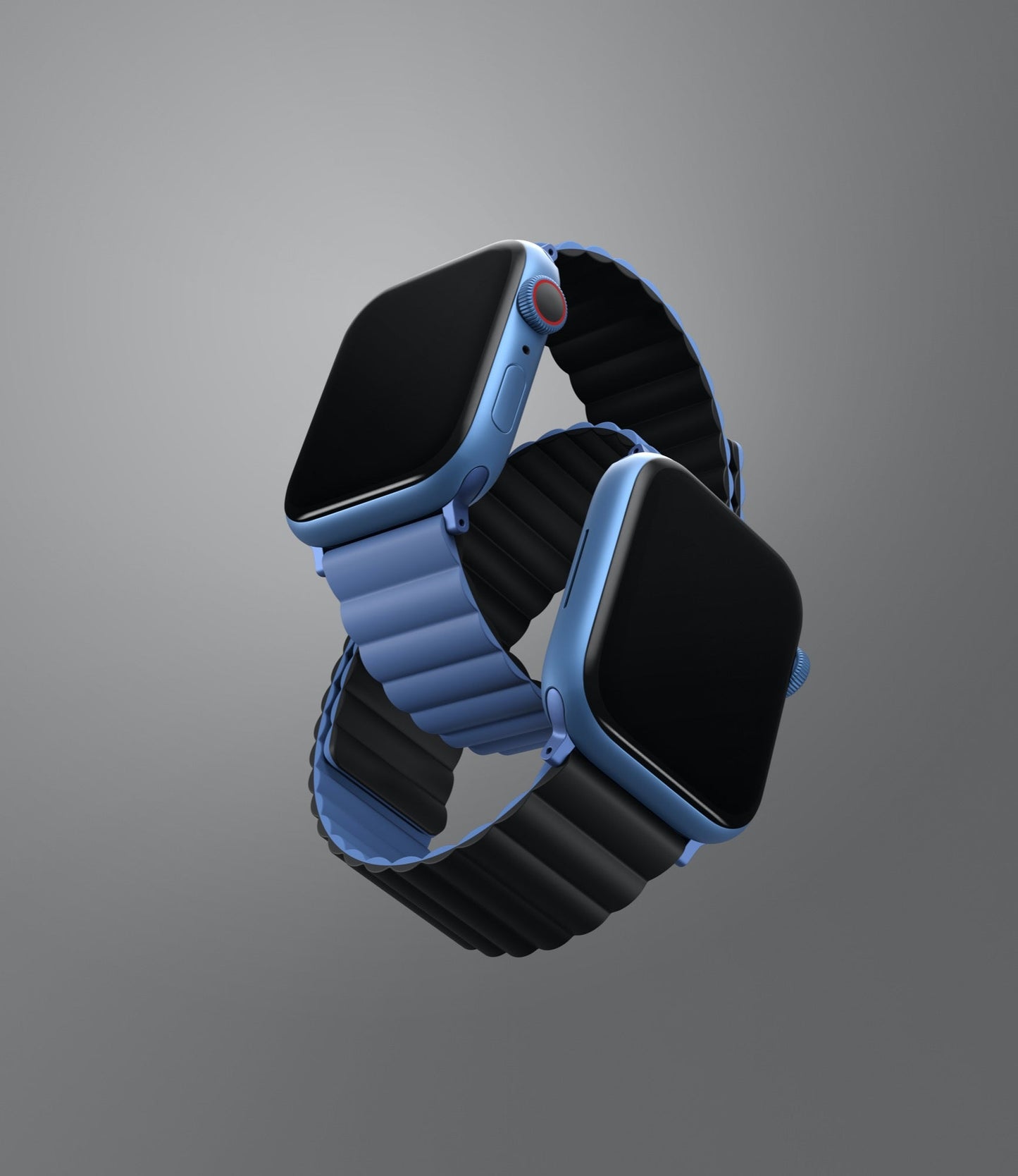 Uniq Revix Magnetic Silicone Band for Apple Watch 45/44/42mm - Blue/Black